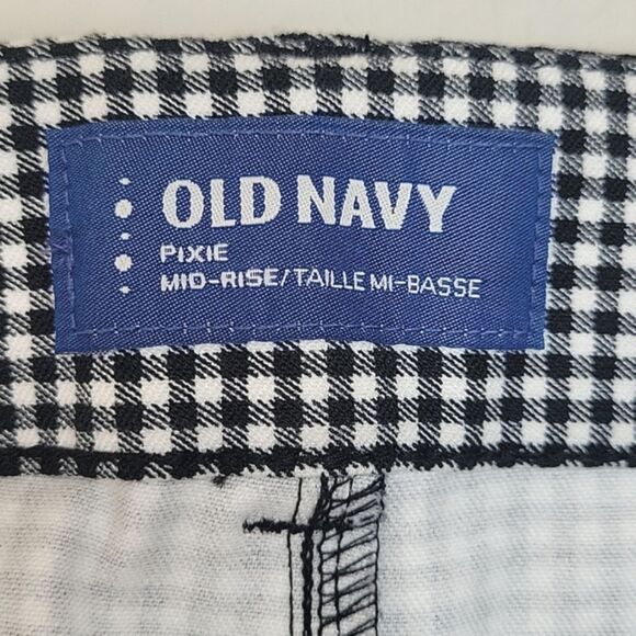 OLD NAVY Mid-Rise Pixie Pant Black White Checkered Gingham Pattern size 6R - Picture 11 of 13